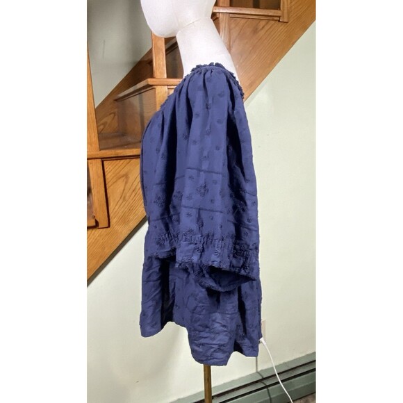 Old Navy Babydoll Top Women's Plus 4x Blue Smocked Back Peasant Boho Cottagecore - Picture 4 of 10
